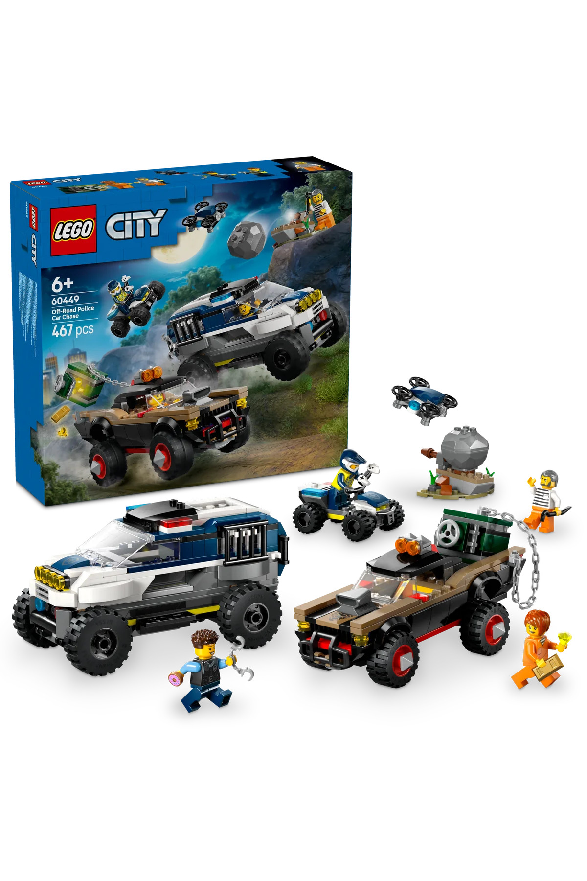 لگو سیتی مدل تعقیب خودروی پلیس کد 60449 (467 قطعه)