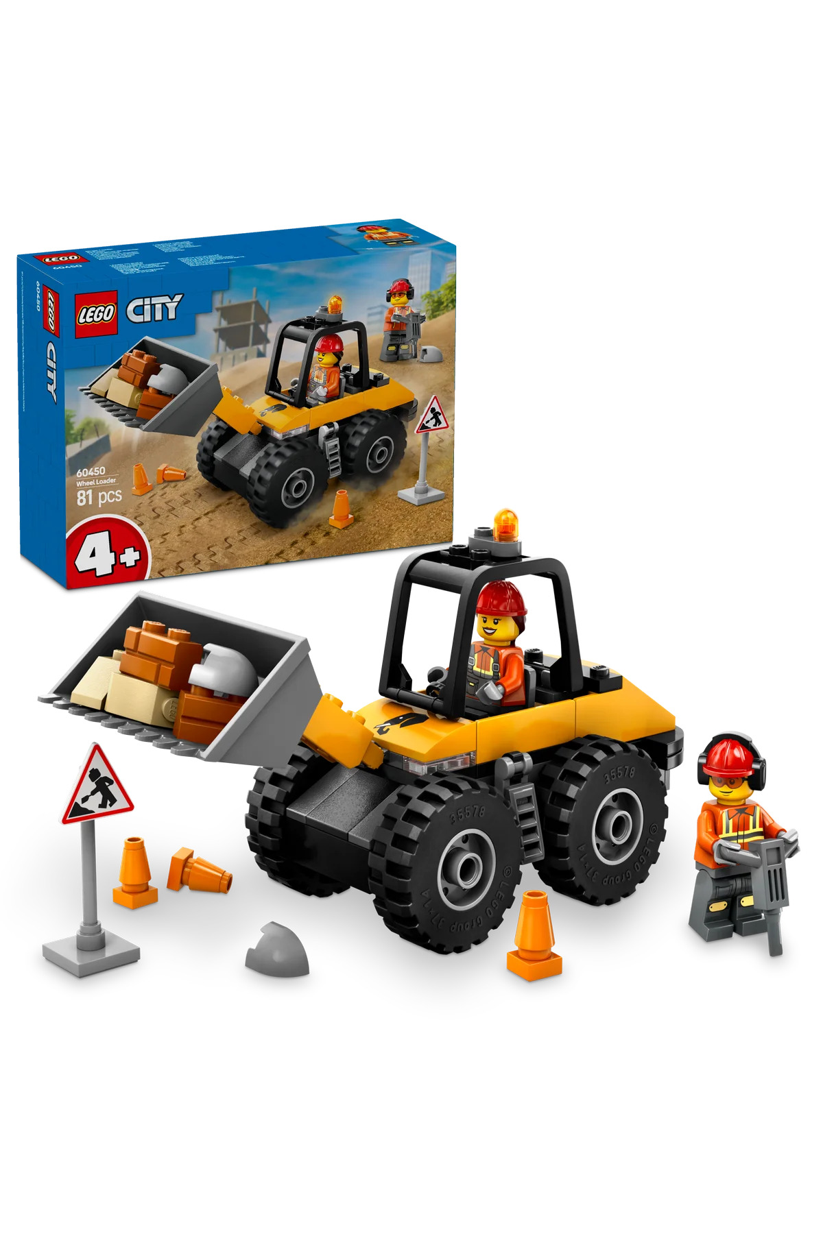 لگو سیتی مدل بیل چرخ‌دار زرد ست ساخت خلاقانه کد 60450 (81 قطعه)